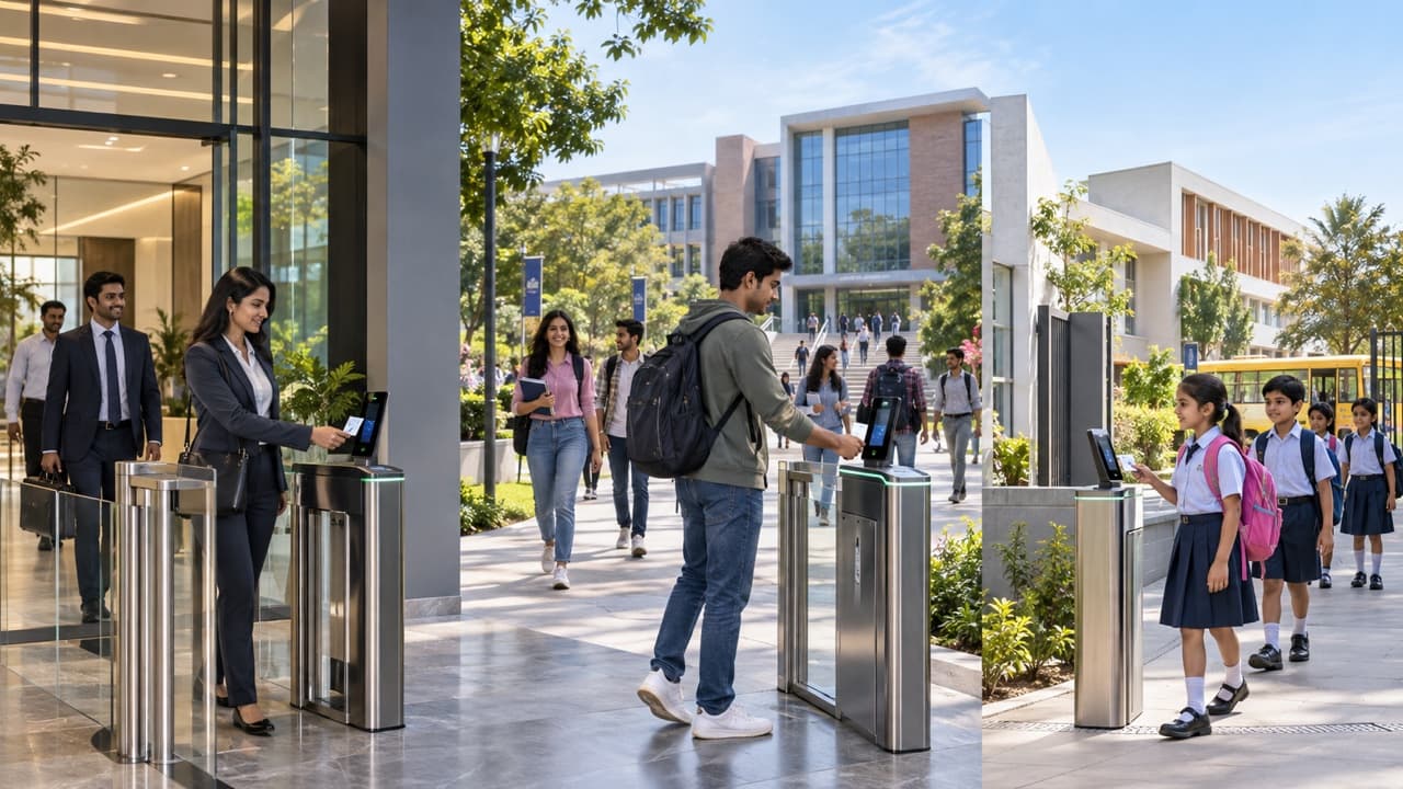 Office employees, college users, and school students using connected attendance and access points
